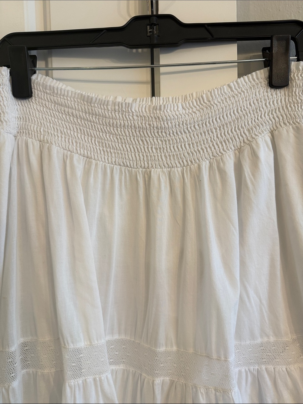 Rebecca Taylor White Tiered Maxi Skirt with Smocked Waist - Picture 3 of 8